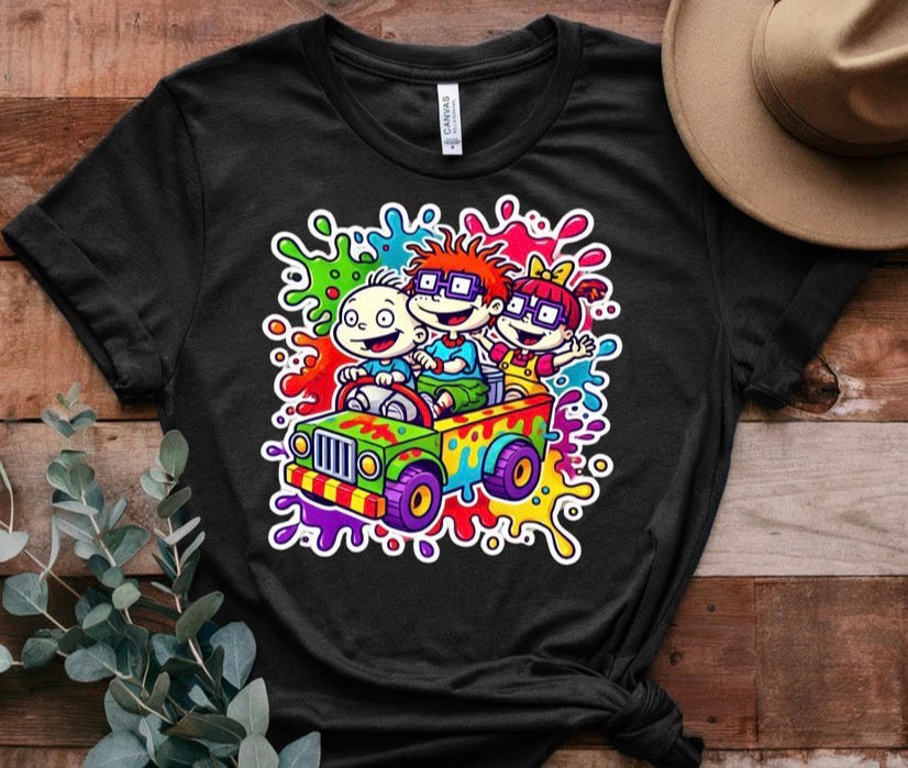 Colorful splatter rugrats