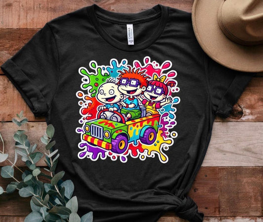 Colorful splatter rugrats